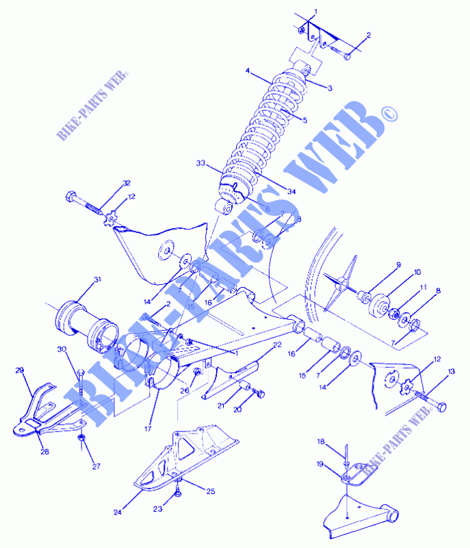 SWING ARM WELDMENT 350 2X4 (4918531853023A) per Polaris TRAIL BOSS 350L 2X4 1990