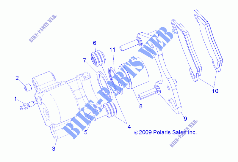 FRENO ANTERIORE CALIPER   A15SWE57AA/AD (49RGRCALIPER10) per Polaris SPORTSMAN 570 X2 EFI EPS 2015