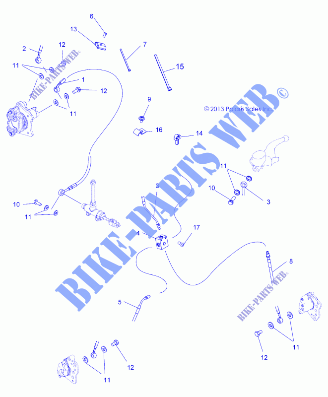 LINEE FRENO   A15SEH57AD (49ATVFRENOLINE14SP570) per Polaris SPORTSMAN 570 HD 2015