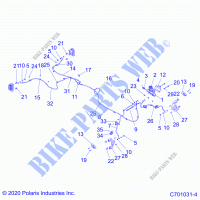 FRENOS, FRENO LINES AND MASTER CYLINDER   Z21A5A87B2/P87B5/K87B4/SA87B2(C701031 1) per Polaris RZR 900 TRAIL 2021