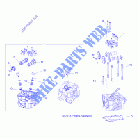CILINDRO HEAD, CAMS AND VALVOLE   A15SHD57AC/E57AS/AM/L57AK (49RGRCILINDROHD14570) per Polaris SPORTSMAN 570 SP 2015