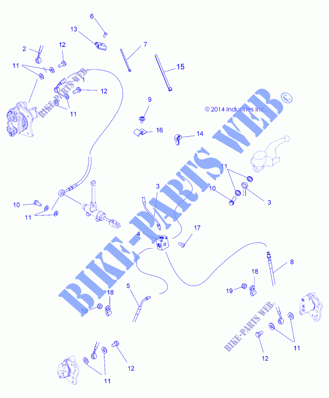 LINEE FRENO   A15SHD57AC/E57AS/AM/L57AK (49ATVFRENOLINE15570SP) per Polaris SPORTSMAN 570 SP 2015