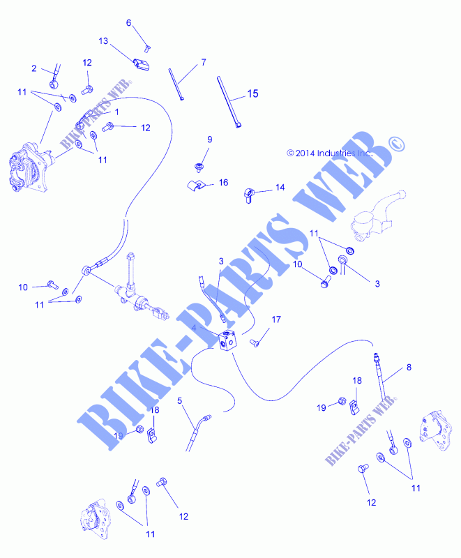LINEE FRENO   A15SHS57CS (49ATVFRENOLINE15570SP) per Polaris SPORTSMAN 570 SP EPS TRACTOR 2015
