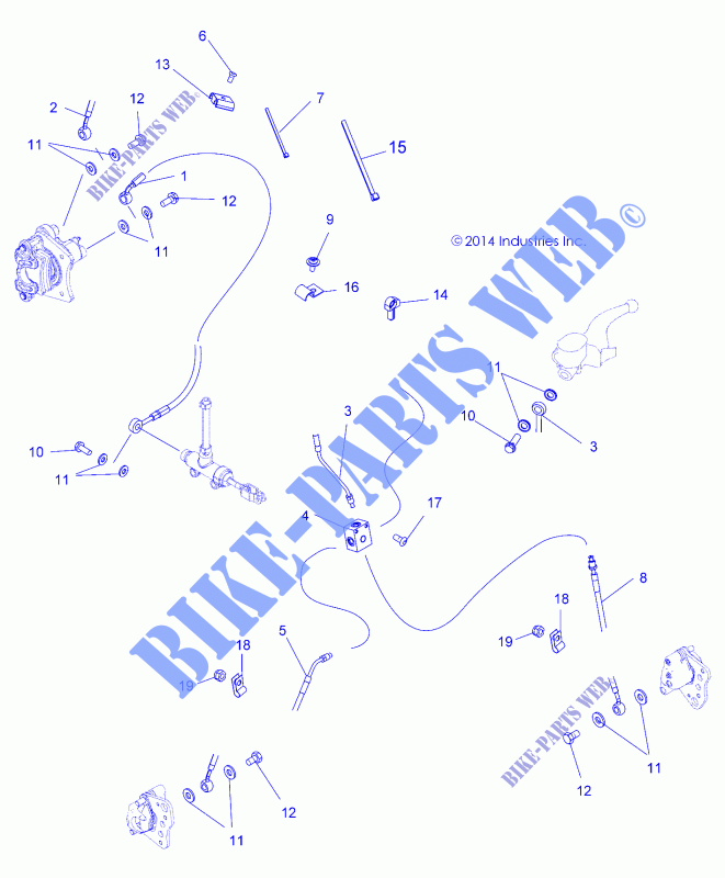 LINEE FRENO   A15SHE57HS (49ATVFRENOLINE15570SP) per Polaris SPORTSMAN 570 SP MD 2015