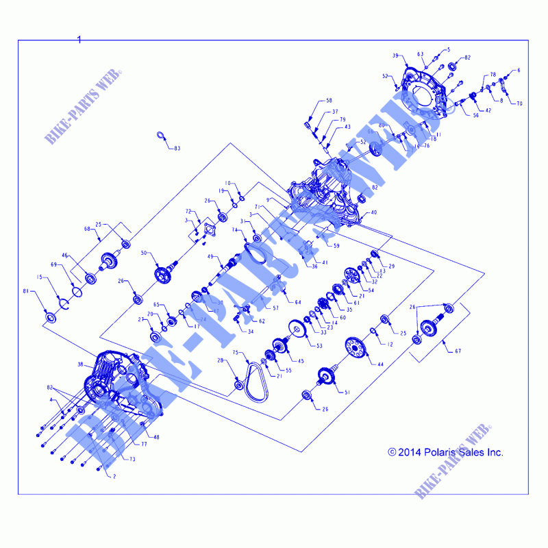 TRASMISSIONE, PRINCIPALE SCATOLA INGRANAGGI   A15SYE85HS (49ATVSCATOLA DEGLI INGRANAGGI1333180) per Polaris SPORTSMAN 850 TOURING SP MD 2015