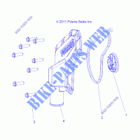 MOTORE, WATERPUMP IMPELLER and COVER   A15DAH57EJ (49RGRWATERPUMP12RZR570) per Polaris ACE 570 HD 2015
