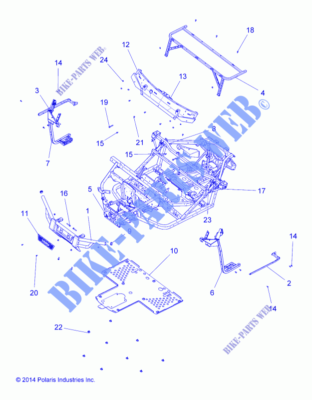 TELAIO, TELAIO AND FRONT BUMPER   R15RTAD1AA/EA/ED1EA (49RGRTELAIO151KDSL) per Polaris RANGER 1000 DIESEL 2015