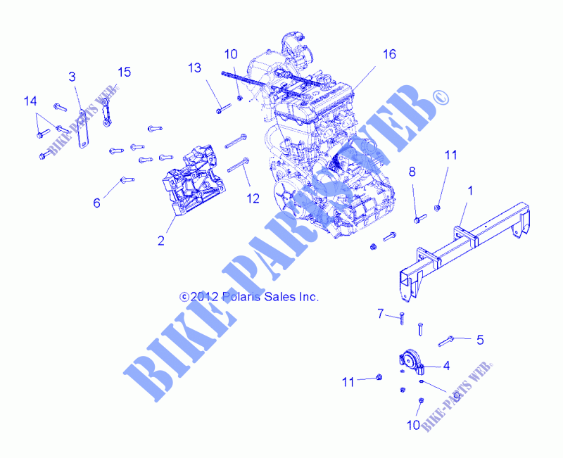 MOTORE, MONTAGGIO DEL MOTORE   R15RTE87FA (49RGRMOTOREMTG13900XP) per Polaris RANGER XP 900 EU 2015