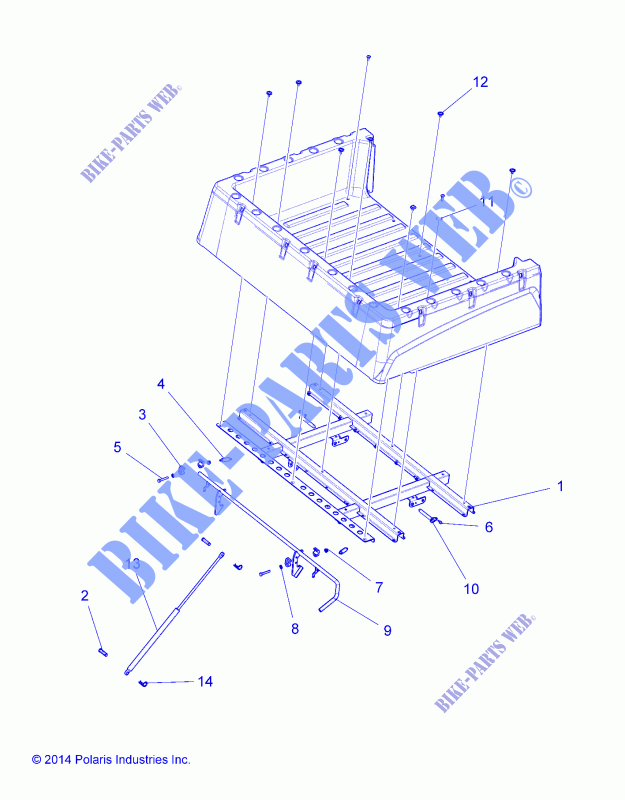 LETTO scatola di montaggio   R15RMAE4GJ/GC/EJ (49RGRBOXMOUNTING15EV) per Polaris RANGER EV 2015