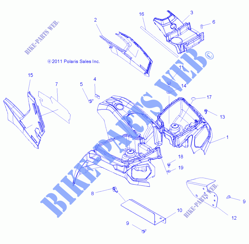 CABINA   FIANCHI   A14MB46TH (49ATVCAB12SP400) per Polaris HAWKEYE 400 HO 2X4 HD 2014