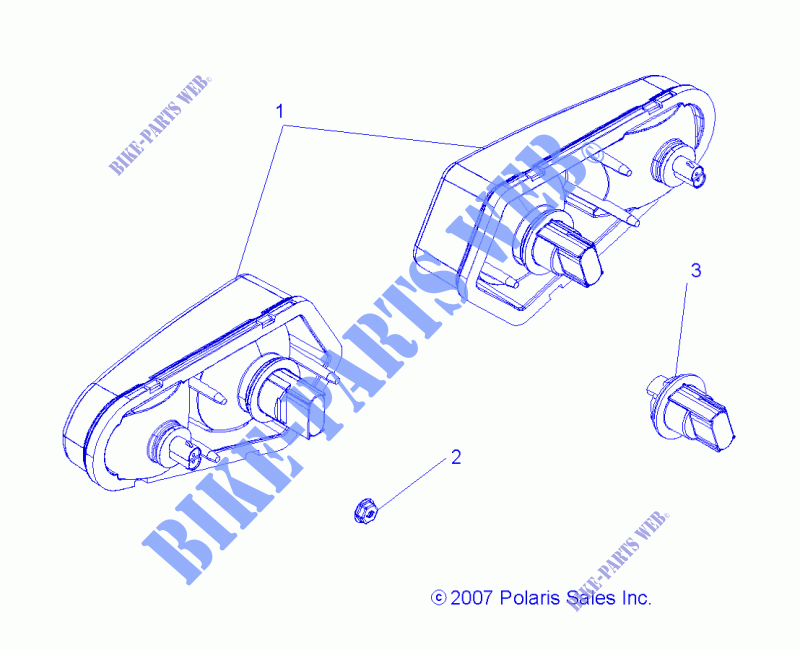Luci di coda   A14MB46TH (49ATVTAILLAMPS08SP500) per Polaris HAWKEYE 400 HO 2X4 HD 2014