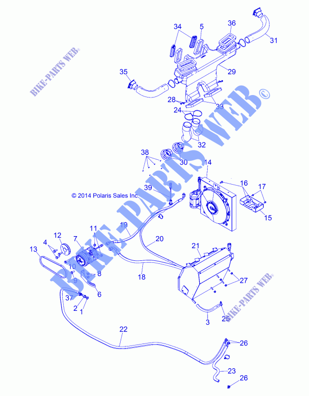 ARIA CONDIZIONATA   R142D9JDA (49BRUTUSHVAC13) per Polaris RANGER 900 DIESEL HST / DELUXE 2014