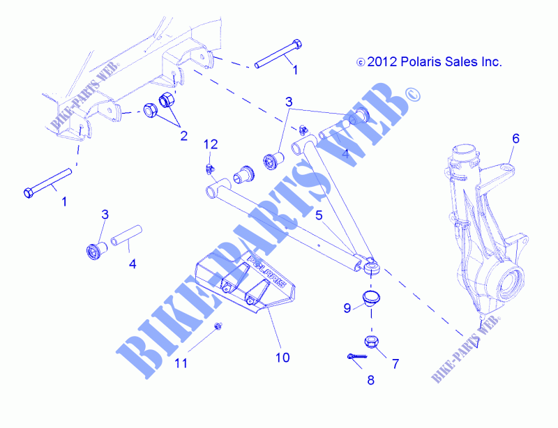 SUSPENSION, A ARM and PAVONEGGIARSI MOUNTING   R14RH57AA/AC/AR/6EAZ (49RGRAARM13500) per Polaris RANGER 570 EFI / EPS LE 2014
