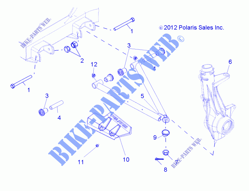 SUSPENSION, A ARM and PAVONEGGIARSI MOUNTING   R14RH57FX (49RGRAARM13500) per Polaris RANGER 570 INTL 2014