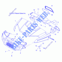 CAPPUCCIO, DASH and GRILL   R14RC08GD/GJ/FJ (49RGRCAPPUCCIO13500CREW) per Polaris RANGER EV MIDSIZE/INTL  2014