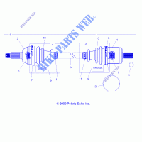 TRASMISSIONE, ANTERIORE ALBERO   R14RC08GD/GJ/FJ (49LEVSHAFTDRV10SDW) per Polaris RANGER EV MIDSIZE/INTL  2014