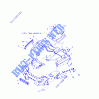 CAPPUCCIO and FRONT FASCIA   R14WH9EMD (49MVLATCH14DMCRW) per Polaris RANGER 4X4 900D HIPPO MPS 2014