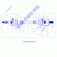 TRASMISSIONE, ANTERIORE ALBERO   R13RC08GA/GH/FA/FH (49LEVSHAFTDRV10SDW) per Polaris RANGER 48V EV MIDSIZE/INTL 2013