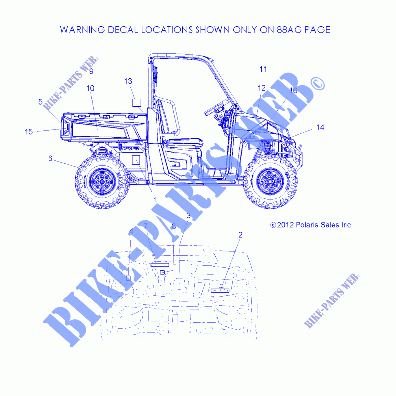 DECALS   R13UH88AG (49RGRDECALSS13900XP) per Polaris RANGER 900 XP ALL OPTIONS 2013