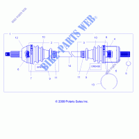 TRASMISSIONE, ANTERIORE ALBERO   R12RC08GA/GH/FA/FH (49LEVSHAFTDRV10SDW) per Polaris RANGER EV/LEV 4X4 2012